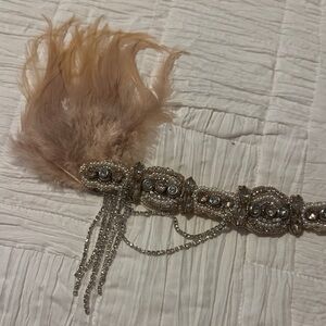 Elegant Feathered Beaded Belt